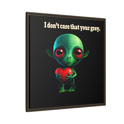 I don't care that your grey - framed canvas art (black)