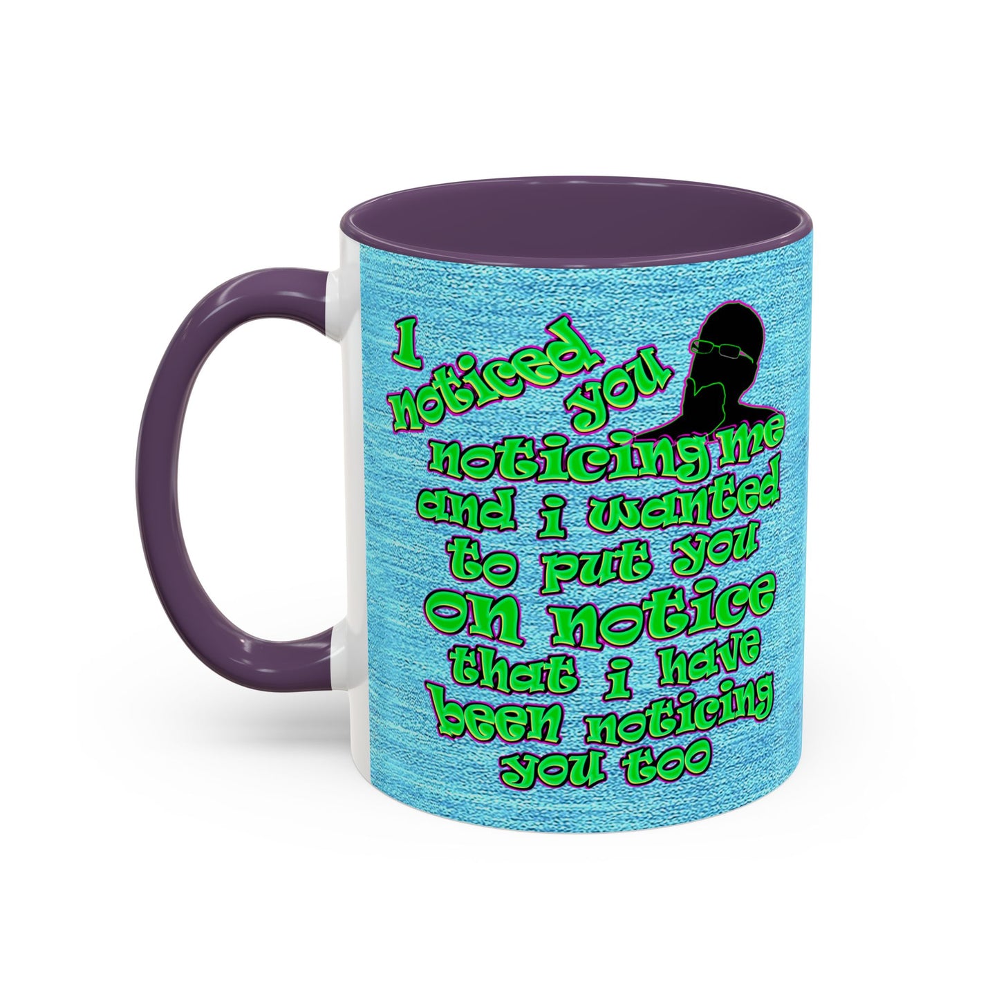 noticed you noticing - Accent Mug (faded dark blue)