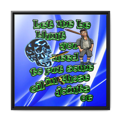 og - framed canvas art (blue-white wave)