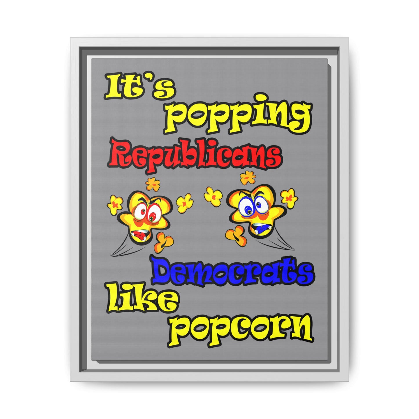 popping like popcorn - framed canvas art (grey)