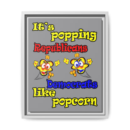 popping like popcorn - framed canvas art (grey)