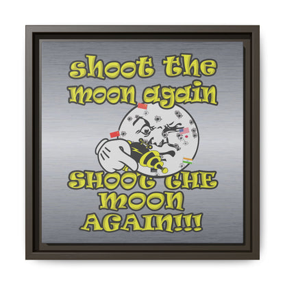 shoot the moon again - framed canvas art (brushed nickel)