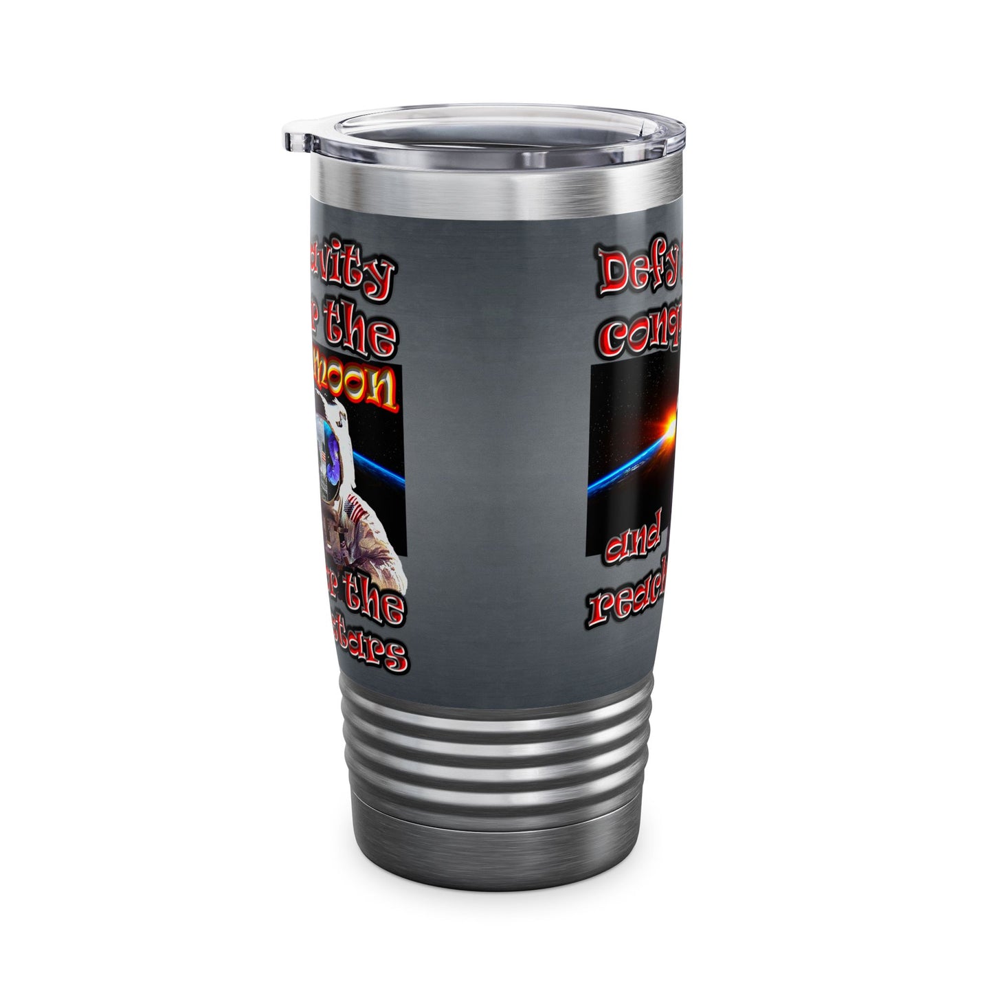 defy conquer reach - Ringneck Tumbler, 20oz (grey-light grey)