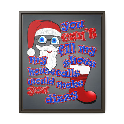 santa's shoes - framed canvas art (grey-light grey)