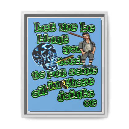 og - framed canvas art (light blue)