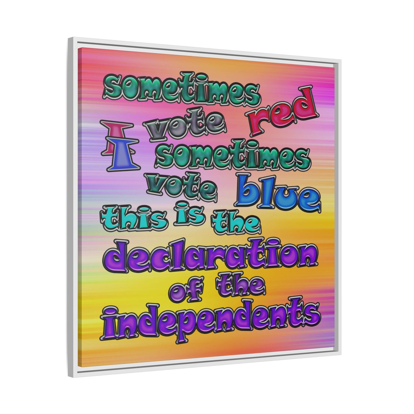 declaration of the independents - framed canvas art (color blur)