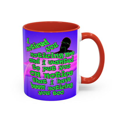 noticed you noticing - Accent Mug (purple-pink wave)