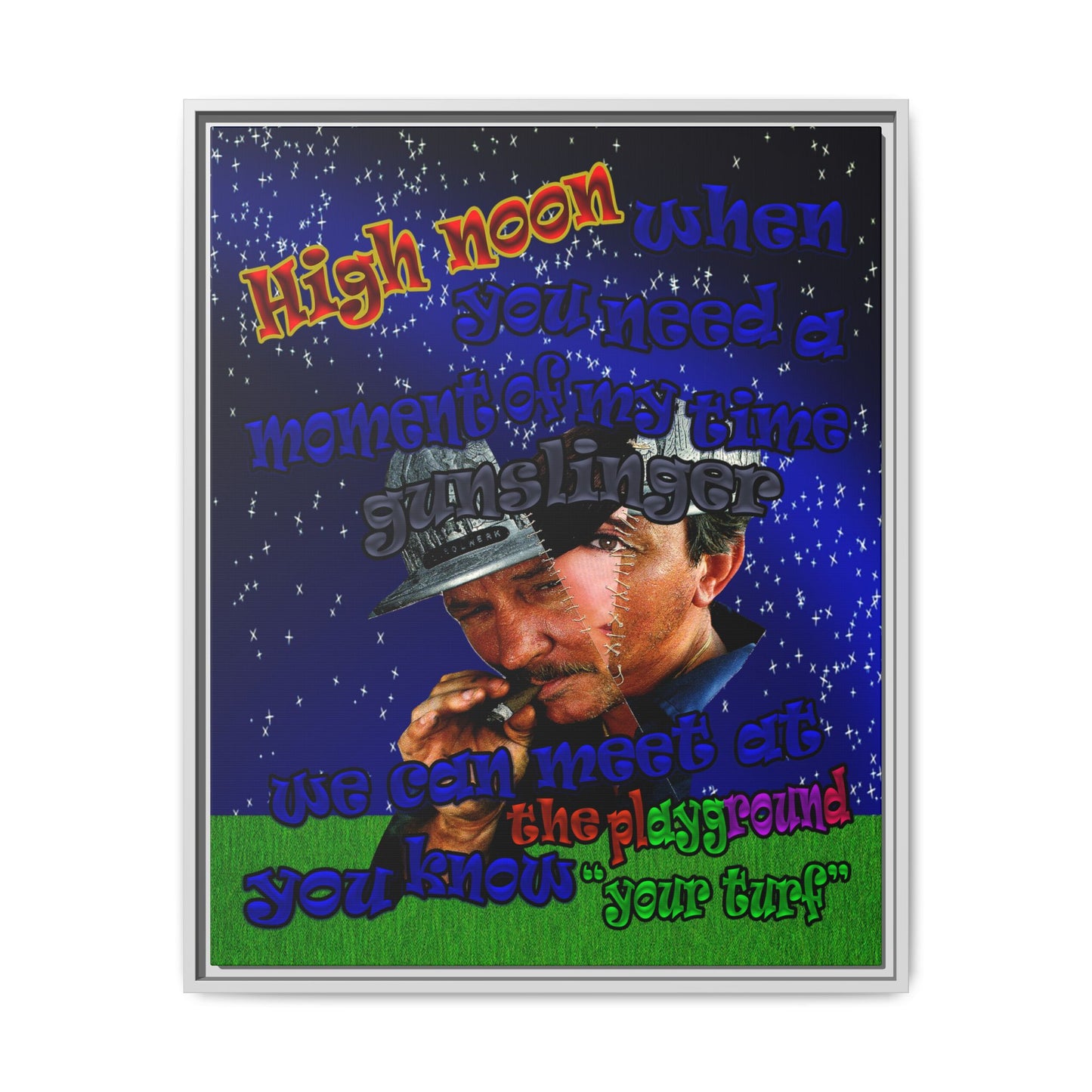 high noon - framed canvas art ('snoops' background)