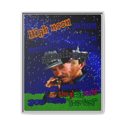 high noon - framed canvas art ('snoops' background)