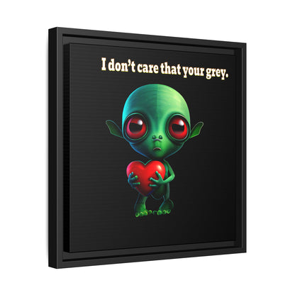 I don't care that your grey - framed canvas art (black)