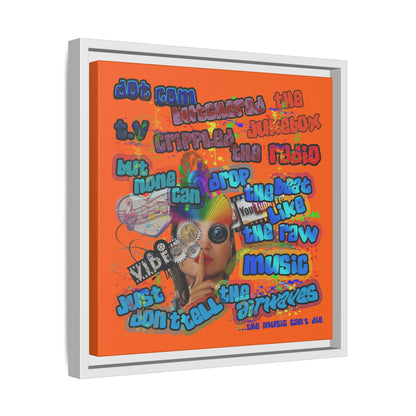 drop the beat - framed canvas art (orange)