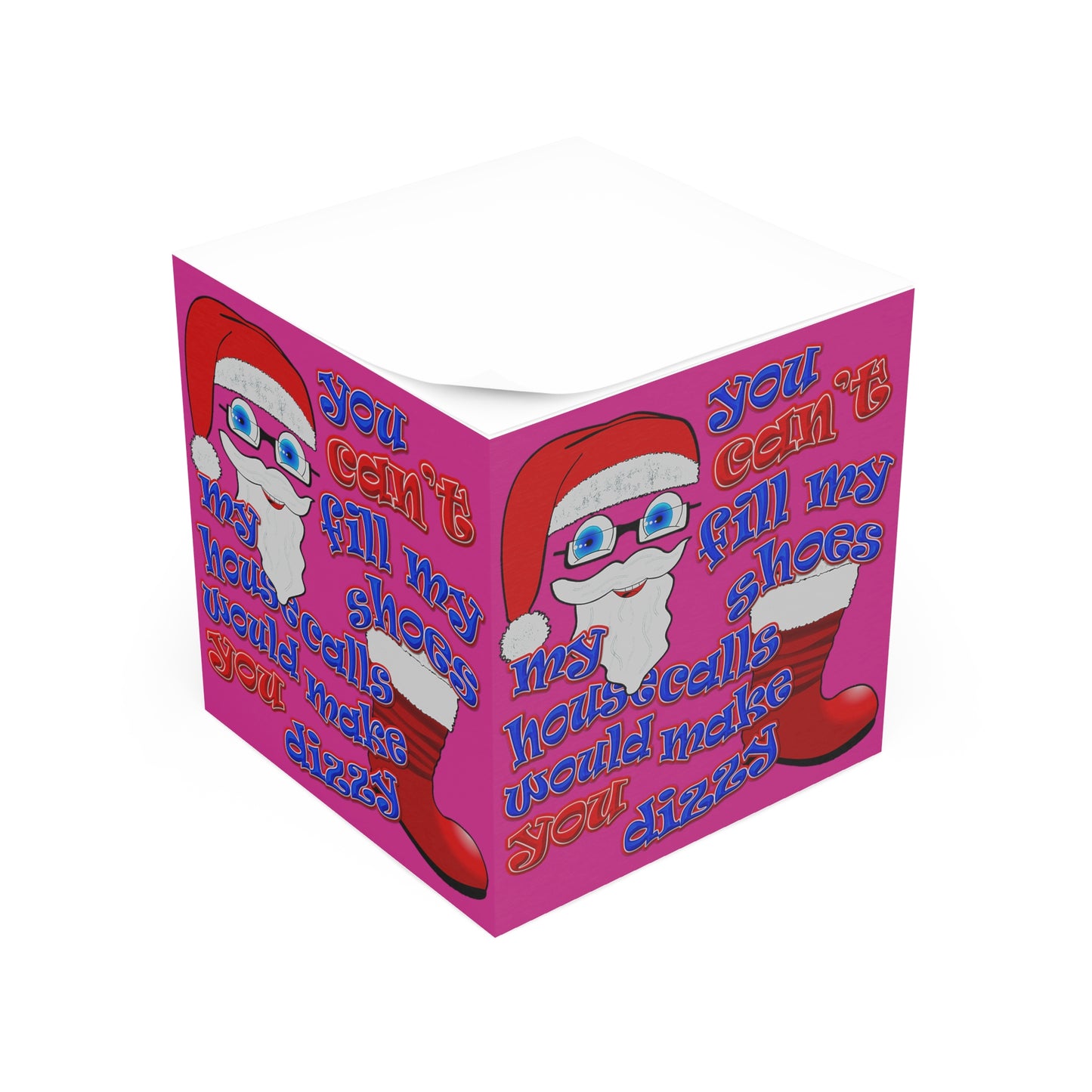 santa's shoes - note cube (pink)
