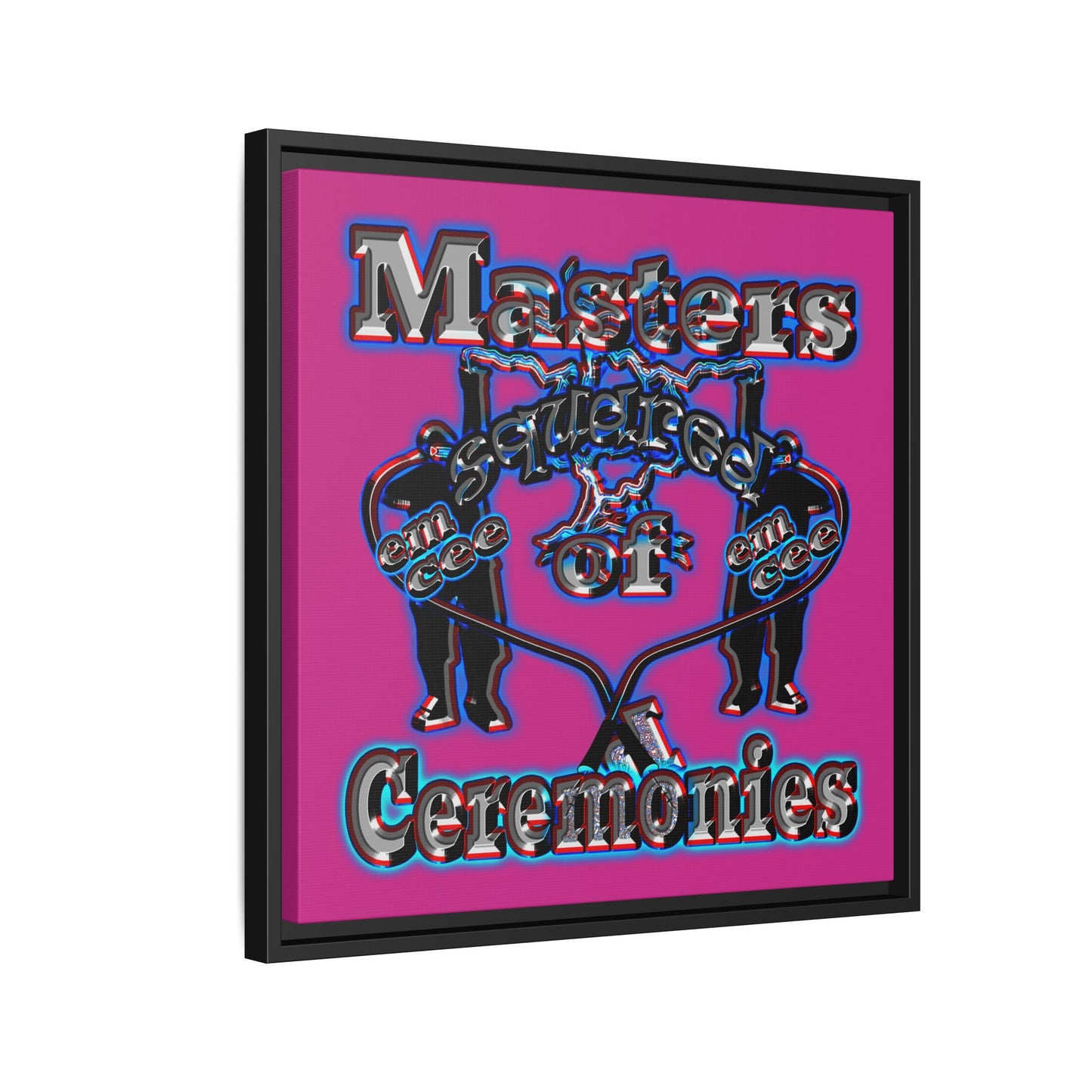 em cee squared - framed canvas art (pink)