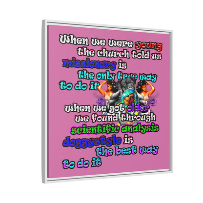 doggystyle - framed canvas art (light pink)