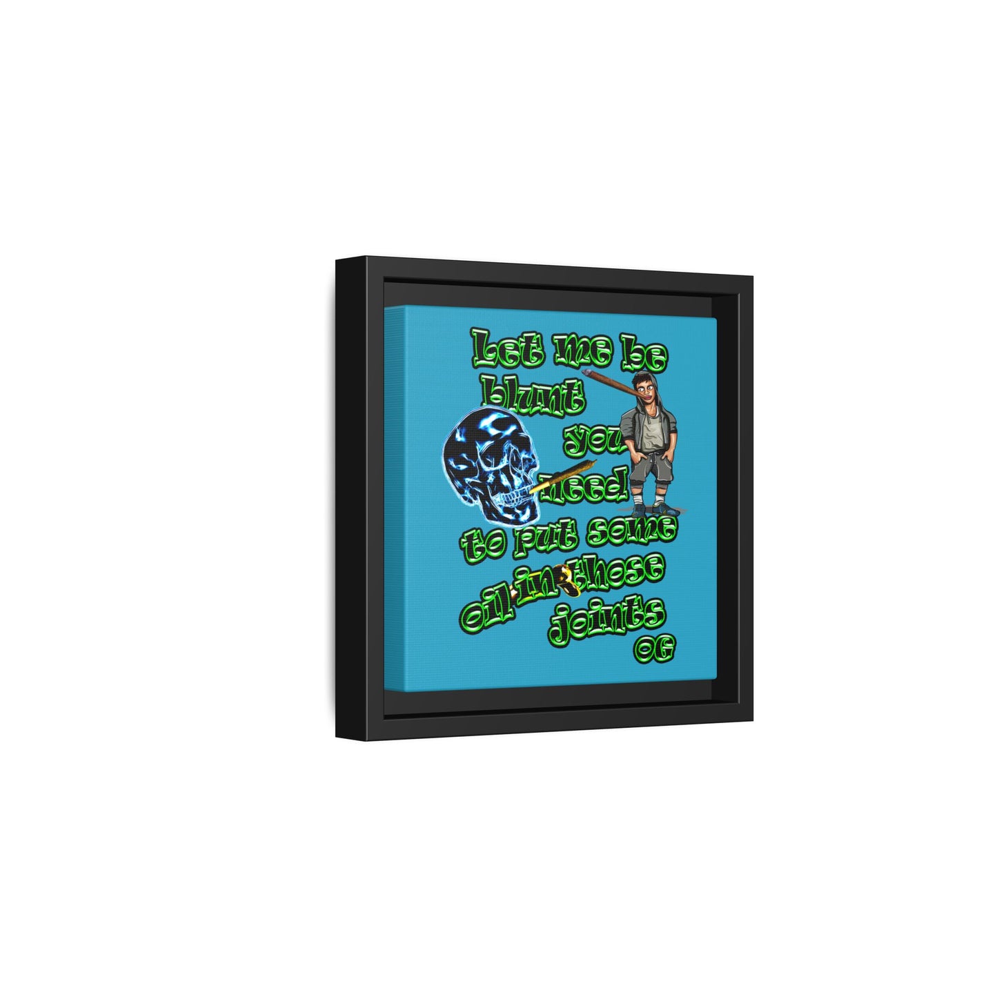 og - framed canvas art (turquoise)