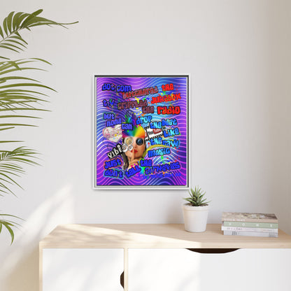 drop the beat - framed canvas art (purple wave)