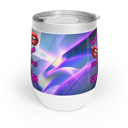 hoes b4 bros - Chill Wine Tumbler (grey-pink wave)