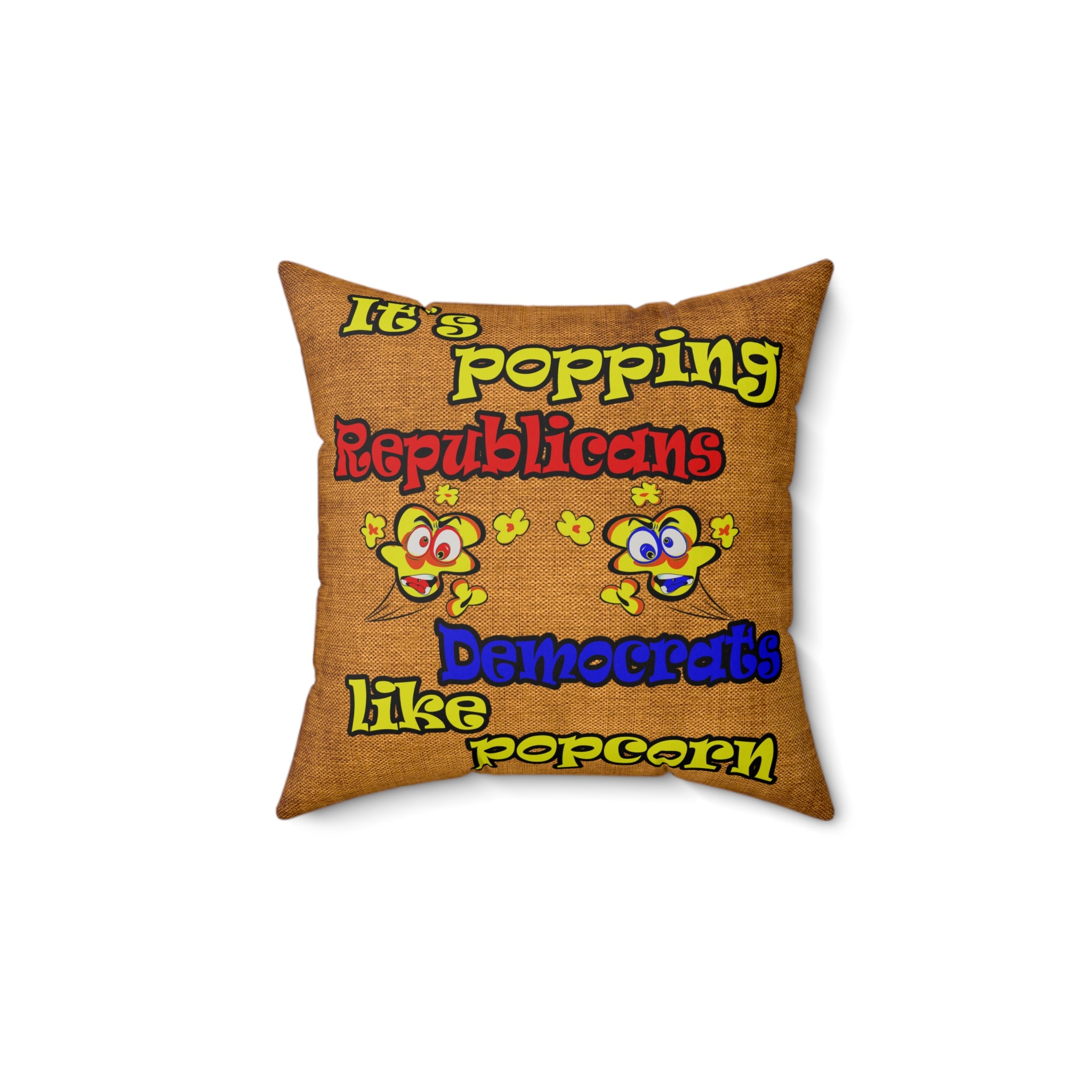 popping like popcorn - Faux Suede Square Pillow - (dichromatic brown papyrus)
