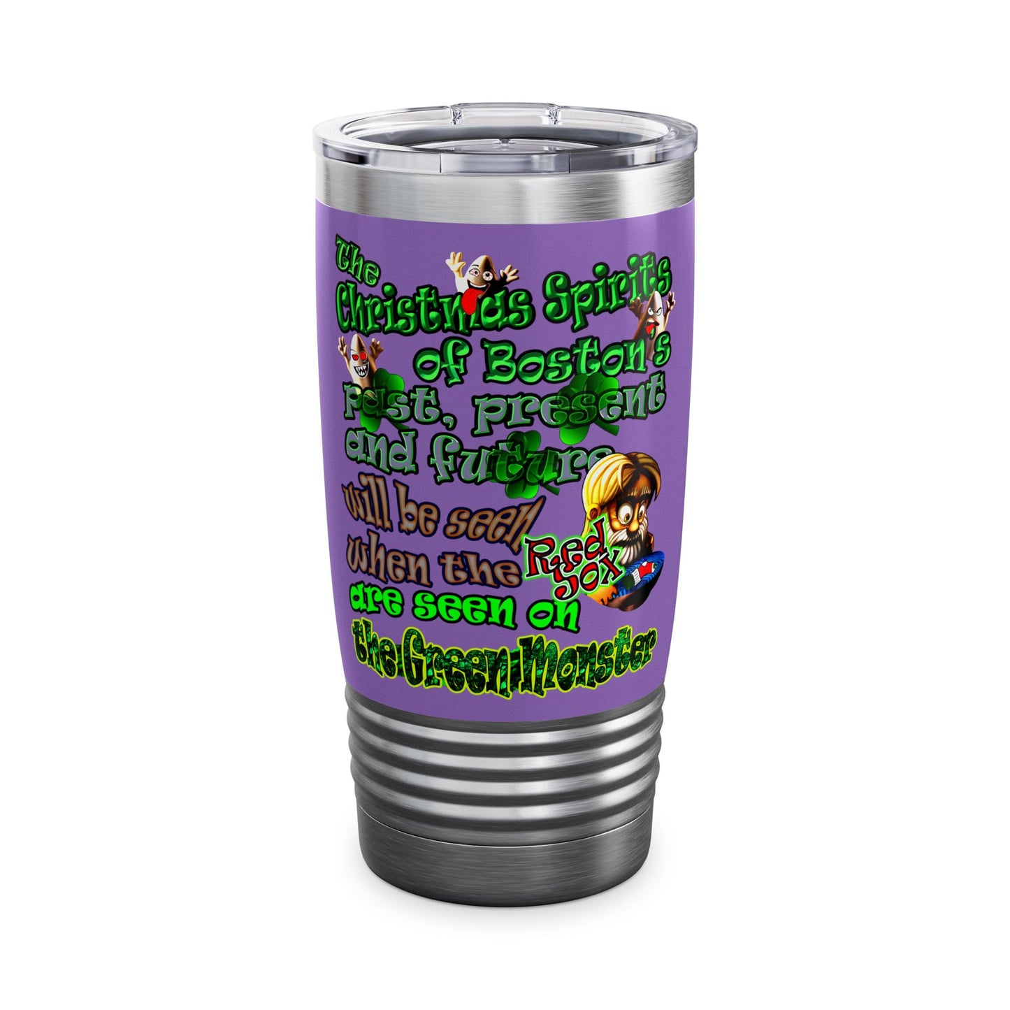 christmas spirits of boston - Ringneck Tumbler, 20oz (light purple)