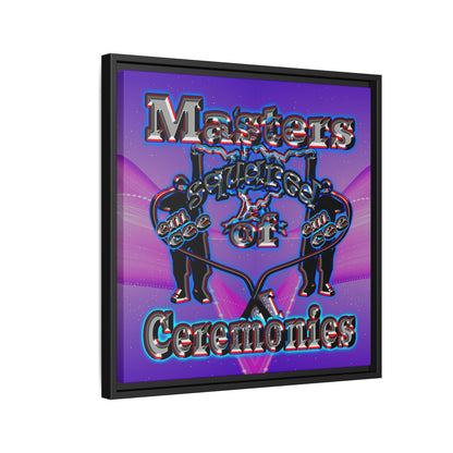 em cee squared - framed canvas art (purple-pink wave)