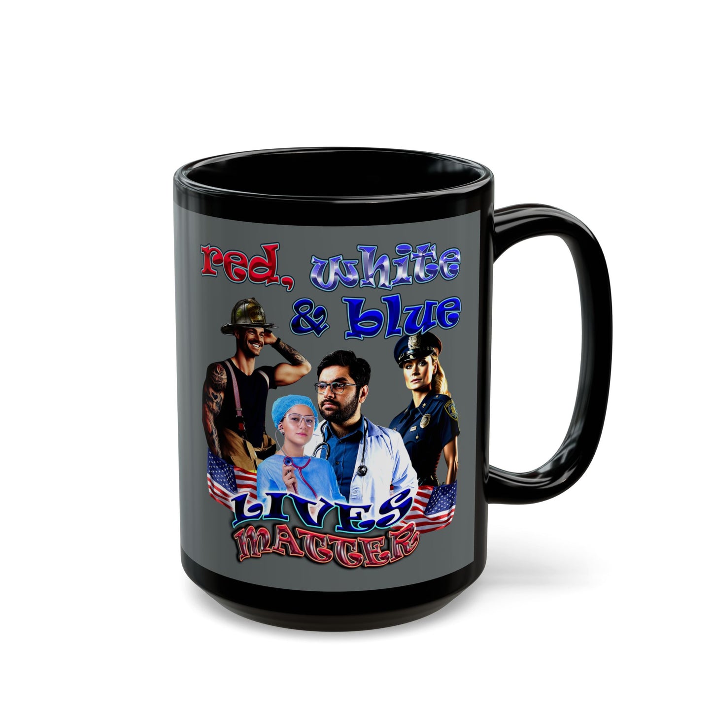 rw&b lives matter - Black Mug (dark grey)