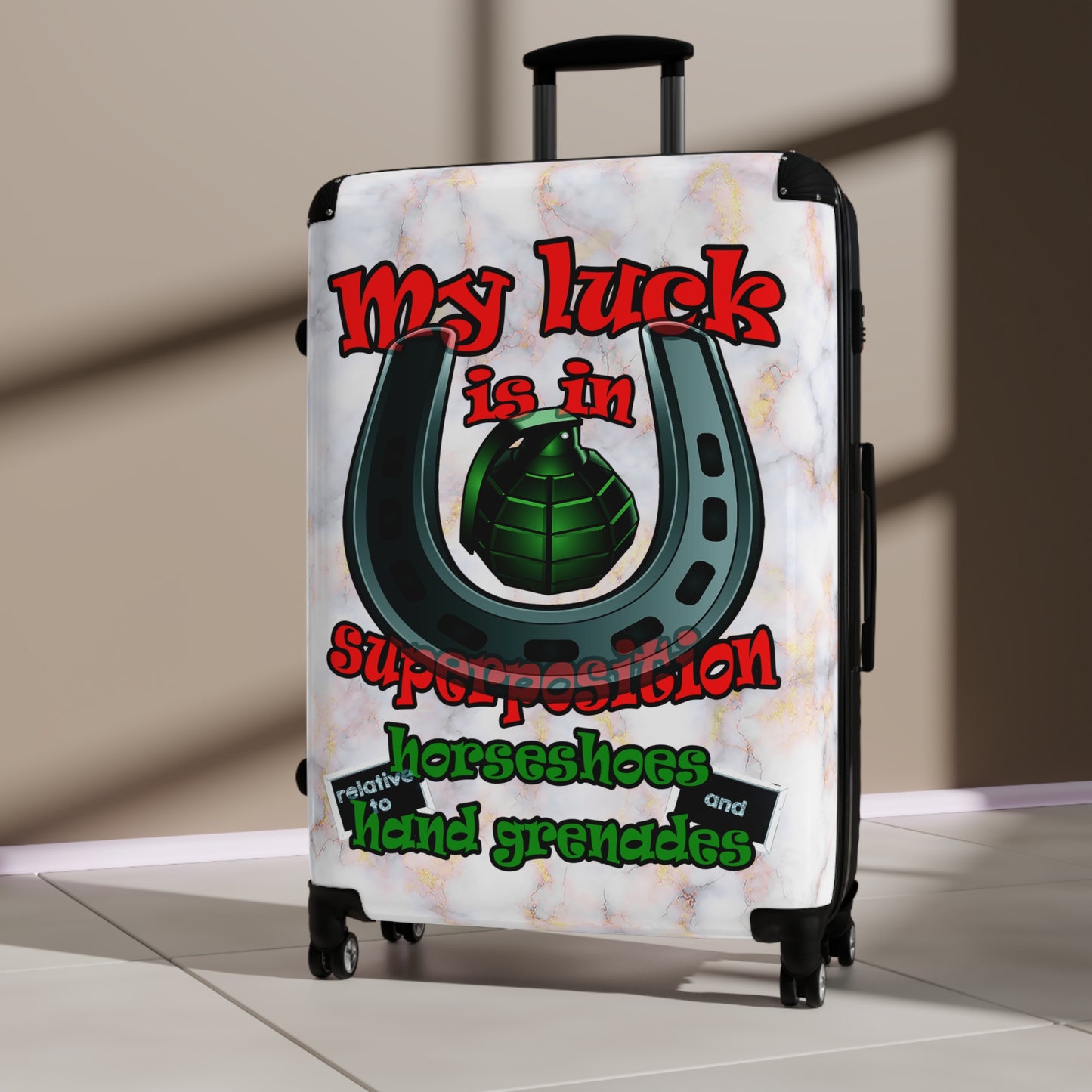 my luck - Suitcase (white marble)
