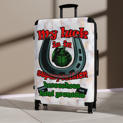 my luck - Suitcase (white marble)