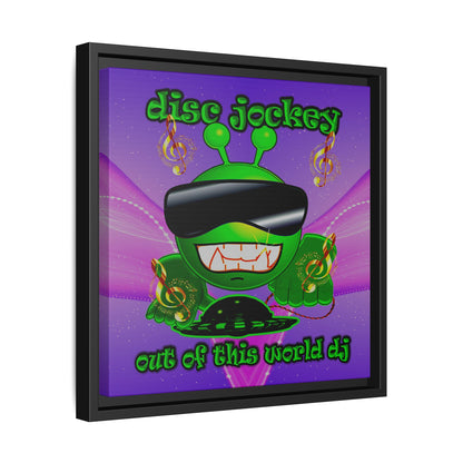 disc jockey - framed canvas art (purple-pink wave)