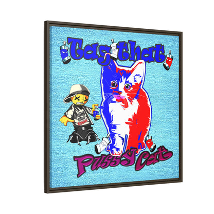 tag that - framed canvas art (faded blue)