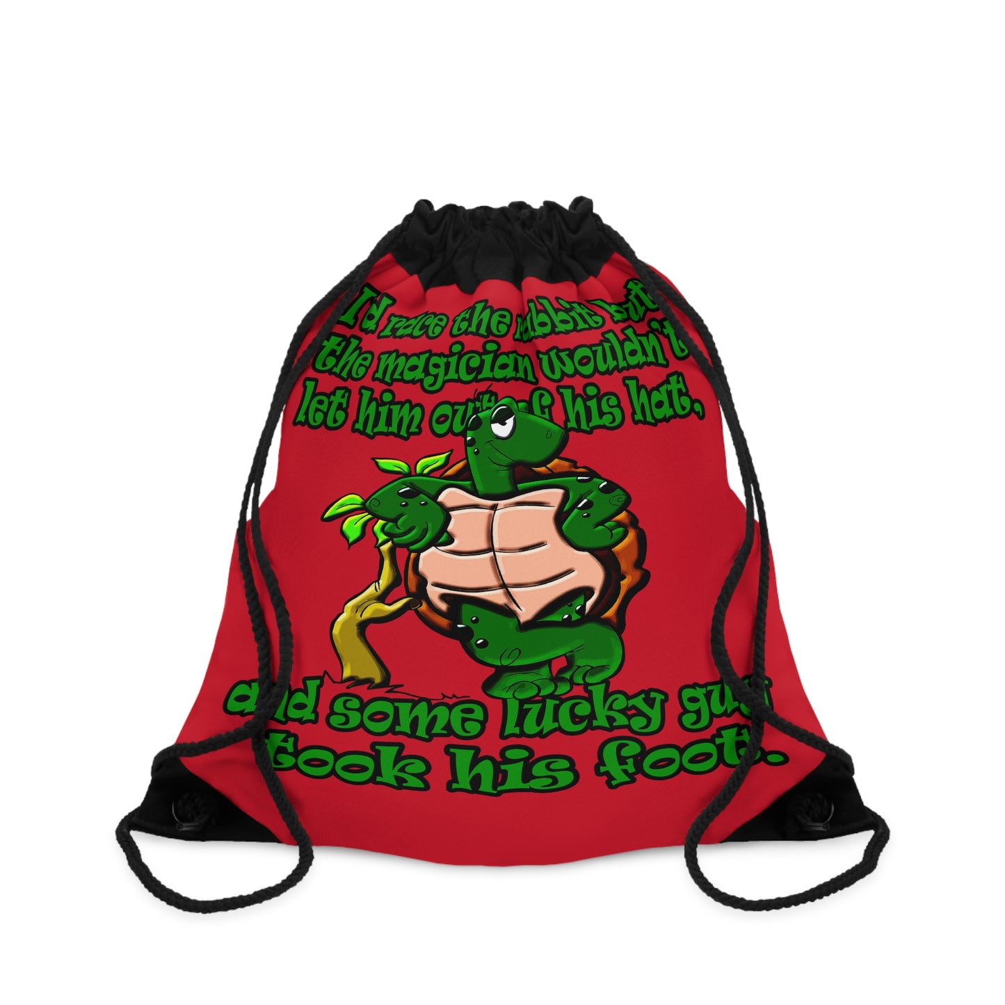 turtle race - Drawstring Bag (dark red)