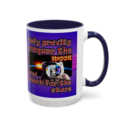defy conquer reach - Accent Mug (purple-pink wave)