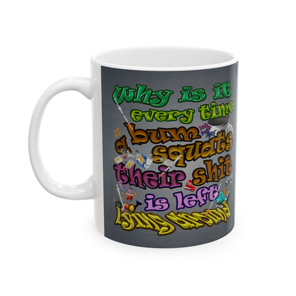 the bum's shit - White Mug (grey-light grey)