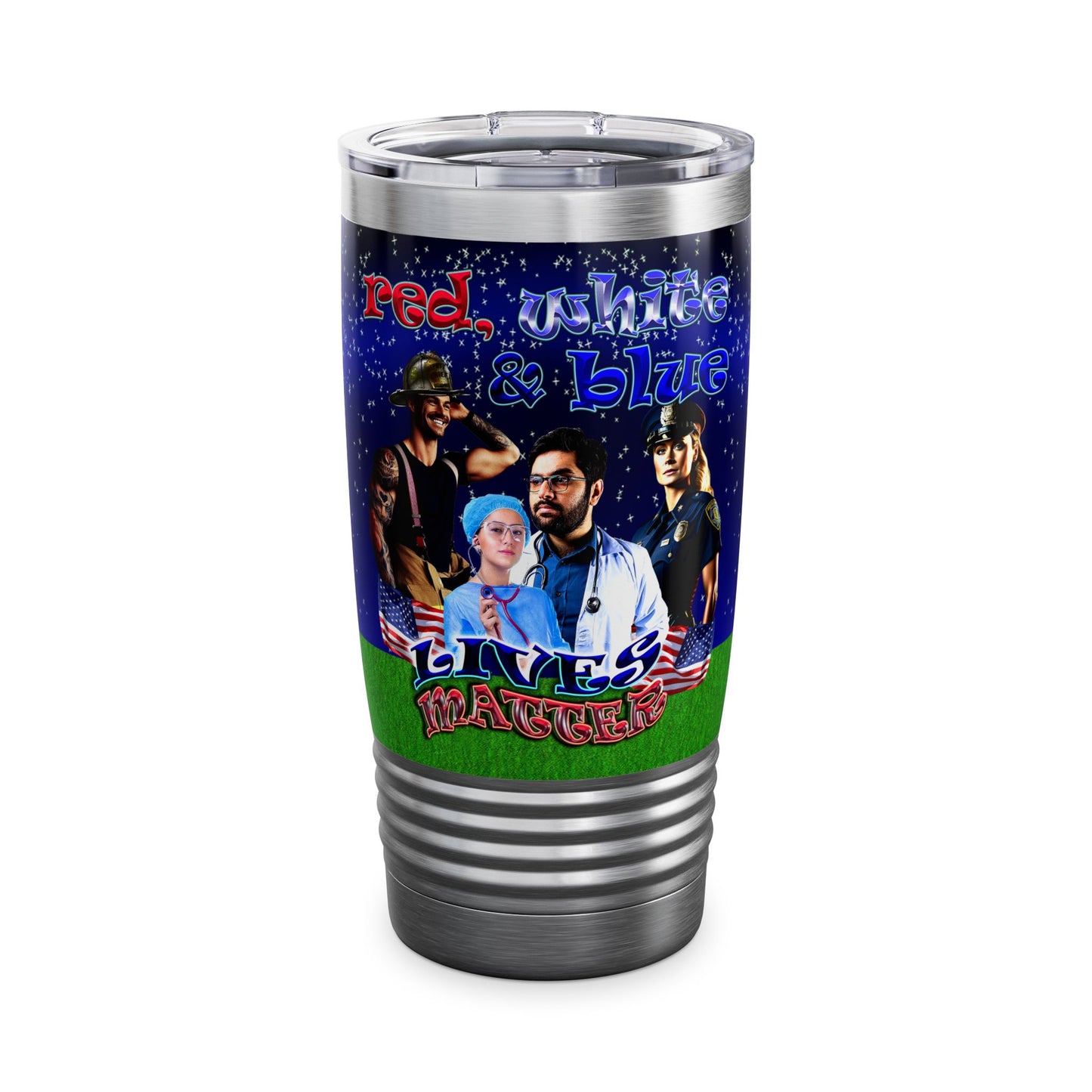 rw&b lives matter - Ringneck Tumbler, 20oz ('snoops' background)