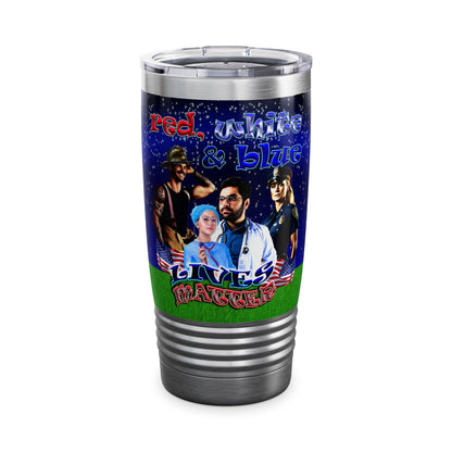 rw&b lives matter - Ringneck Tumbler, 20oz ('snoops' background)