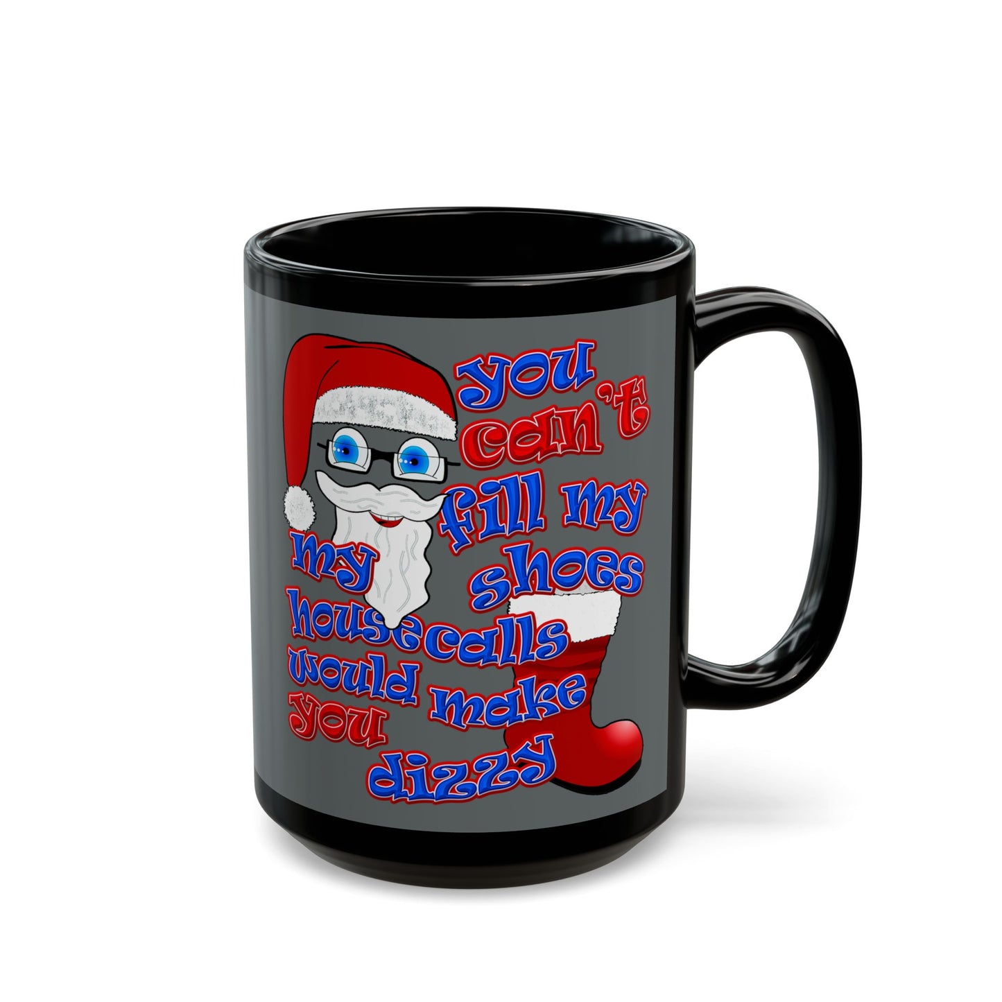 santa's shoes - Black Mug (dark grey)