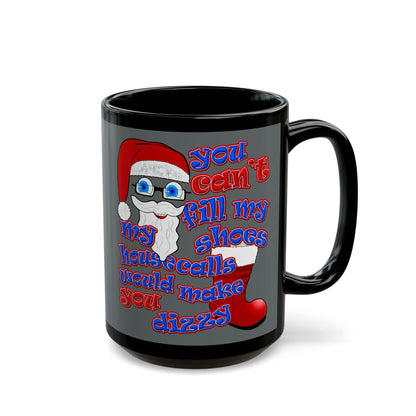 santa's shoes - Black Mug (dark grey)