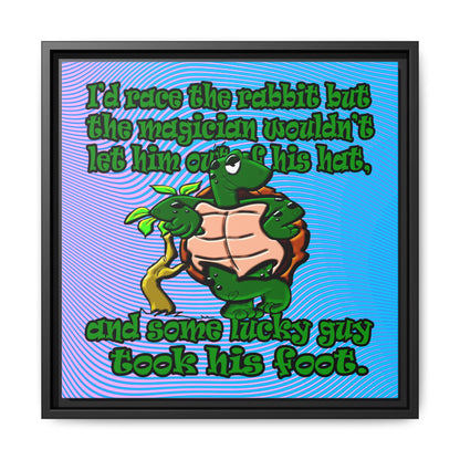 turtle race - framed canvas art (light blue-purple wave)