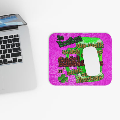 celtics logo - Mouse Pad (Rectangle) (pink swirl)