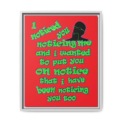 noticed you noticing - framed canvas art (red)