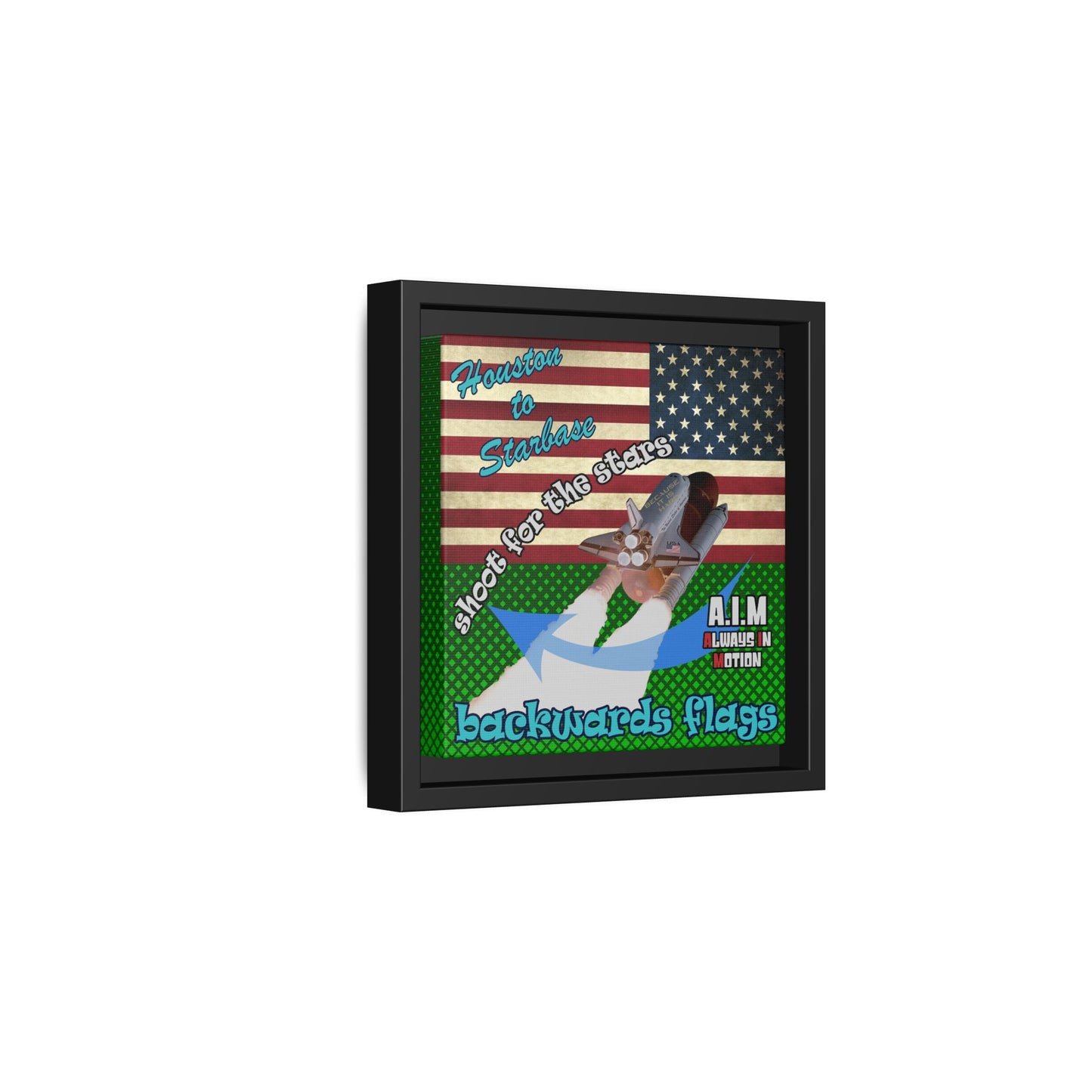 shoot for the stars - framed canvas art (logo green)