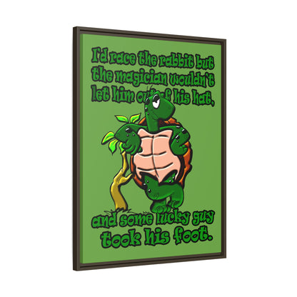 turtle race - framed canvas art (green)
