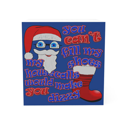 santa's shoes - note cube (dark blue)