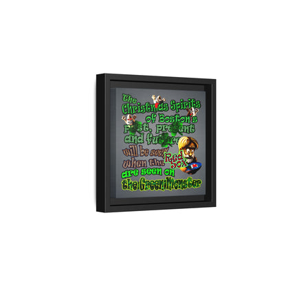 christmas spirits of boston - framed canvas art (grey-light grey)