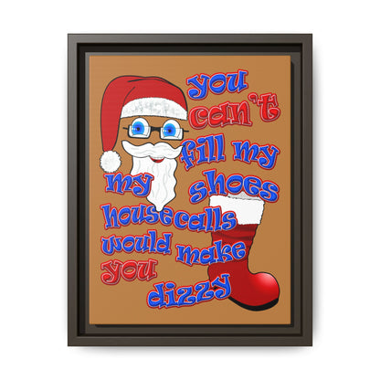 santa's shoes - framed canvas art (light brown)