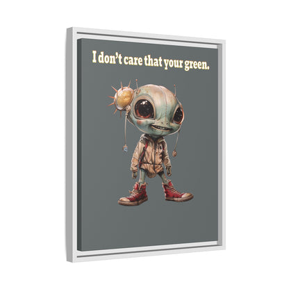 I don't care that your green - framed canvas art (dark grey)