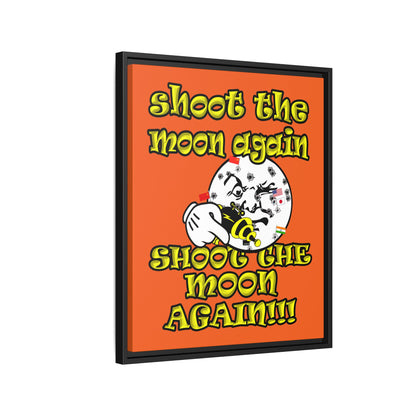 shoot the moon again - framed canvas art (orange)