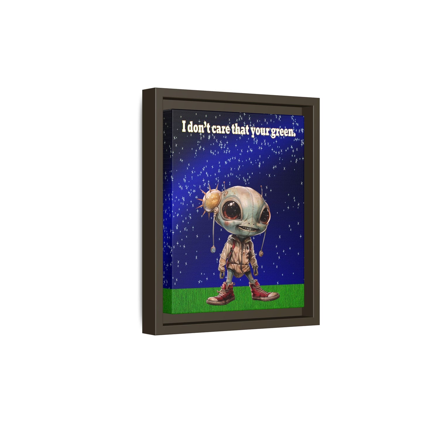 I don't care that your green - framed canvas art ('snoops' background)