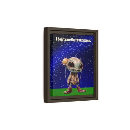 I don't care that your green - framed canvas art ('snoops' background)