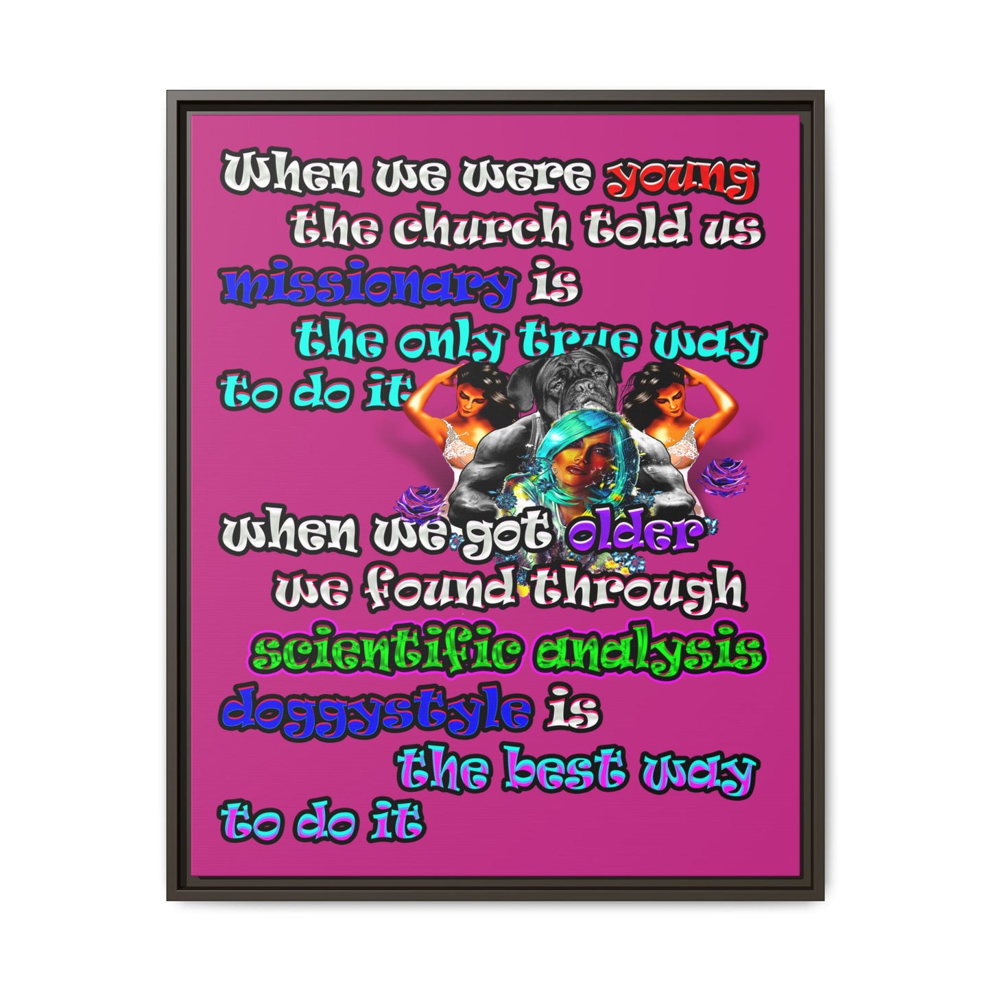 doggystyle - framed canvas art (pink)