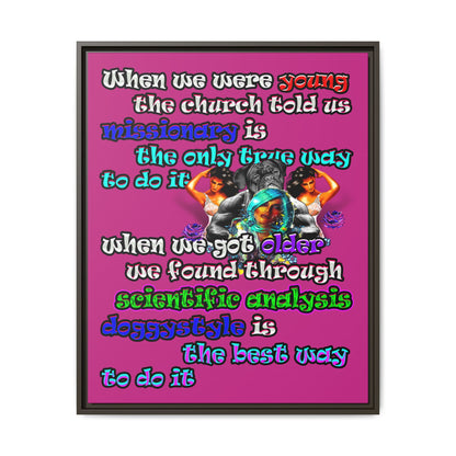 doggystyle - framed canvas art (pink)